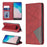 Geometric Pattern Leather Phone Casing with Stand for Samsung Galaxy S10 - Red - 1
