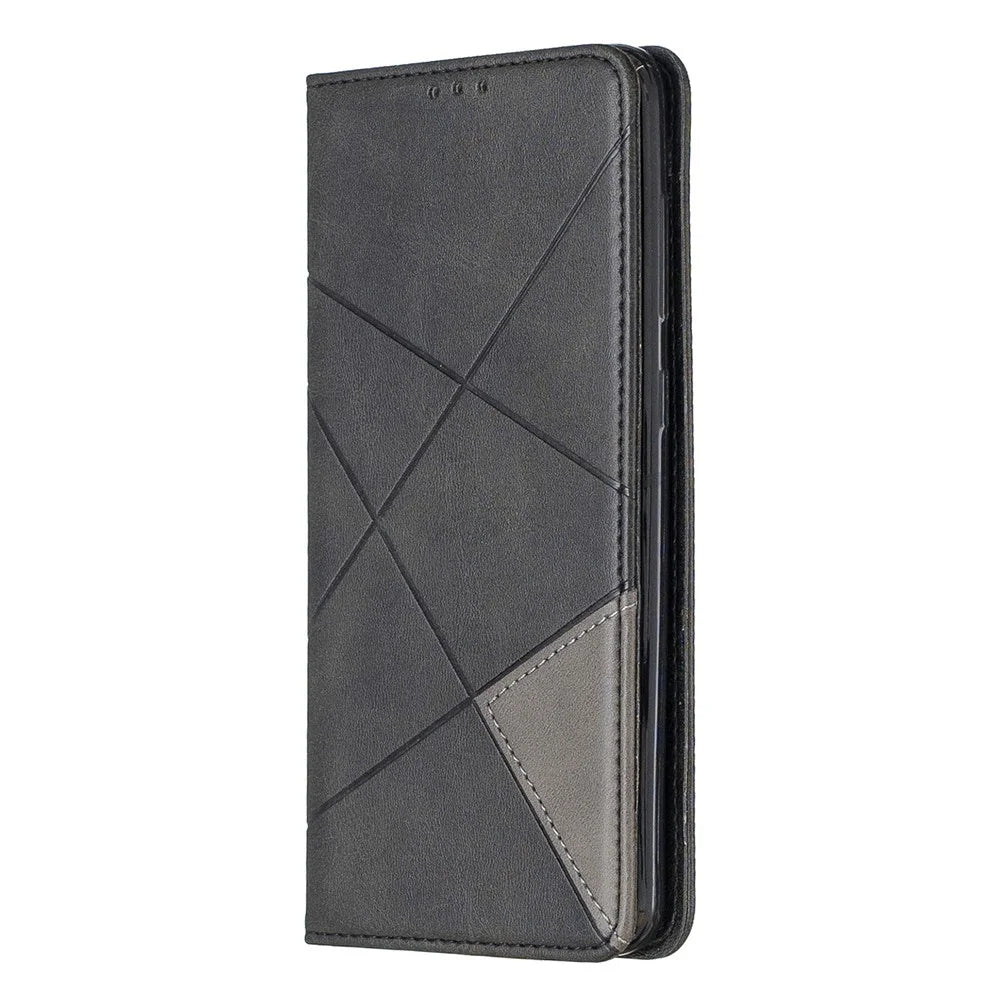 Geometric Pattern Leather Card Holder Case for Samsung Galaxy A70 - Black - 7