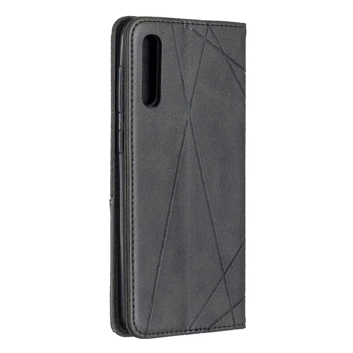 Geometric Pattern Leather Phone Case with Stand for Samsung Galaxy A50 / A50s / A30s - Black - 6