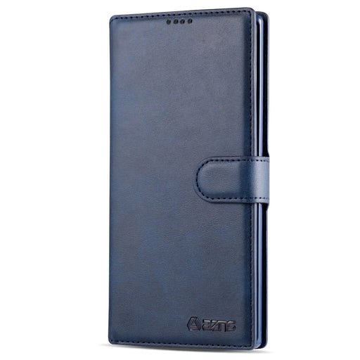 AZNS Leather Wallet Phone Shell for Samsung Galaxy Note 10 Plus / Note 10 Plus 5G - Blue - 2