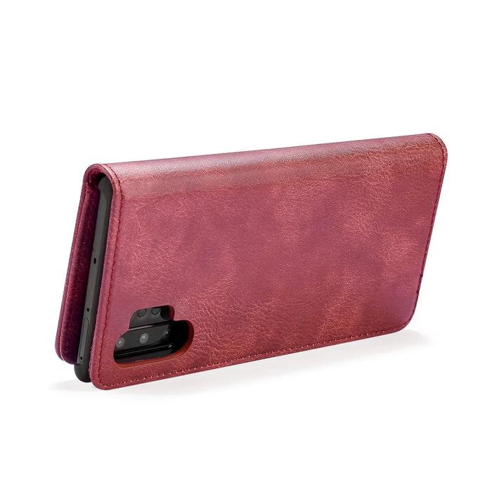 DG.MING Phone Case for Samsung Galaxy Note 10 Plus / Note 10 Plus 5G Detachable 2-in-1 Wallet Split Leather + PC Back Cover - Red - 6