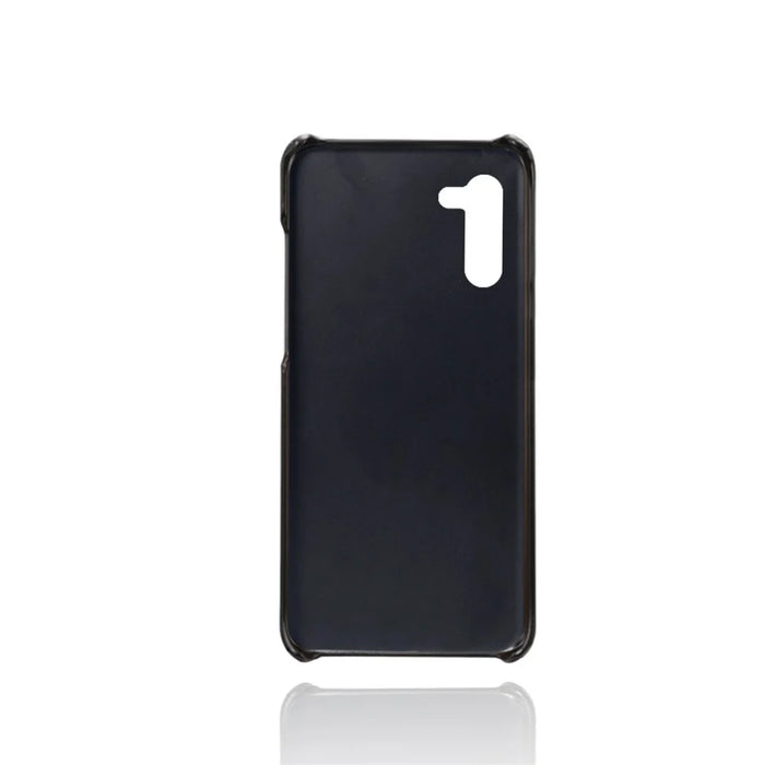 Double Card Slots PU Leather Coated Hard Plastic Case for Samsung Galaxy Note 10 / Note 10 5G - Black - 5