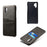Double Card Slots PU Leather Coated Hard Plastic Case for Samsung Galaxy Note 10 Plus / Note 10 Plus 5G - Black - 4