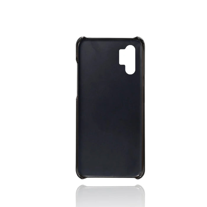 Double Card Slots PU Leather Coated Hard Plastic Case for Samsung Galaxy Note 10 Plus / Note 10 Plus 5G - Black - 5