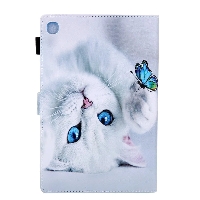 Pattern Printing PU Leather + TPU Stand Tablet Case for Samsung Galaxy Tab S5e SM-T720 - Cat - 5