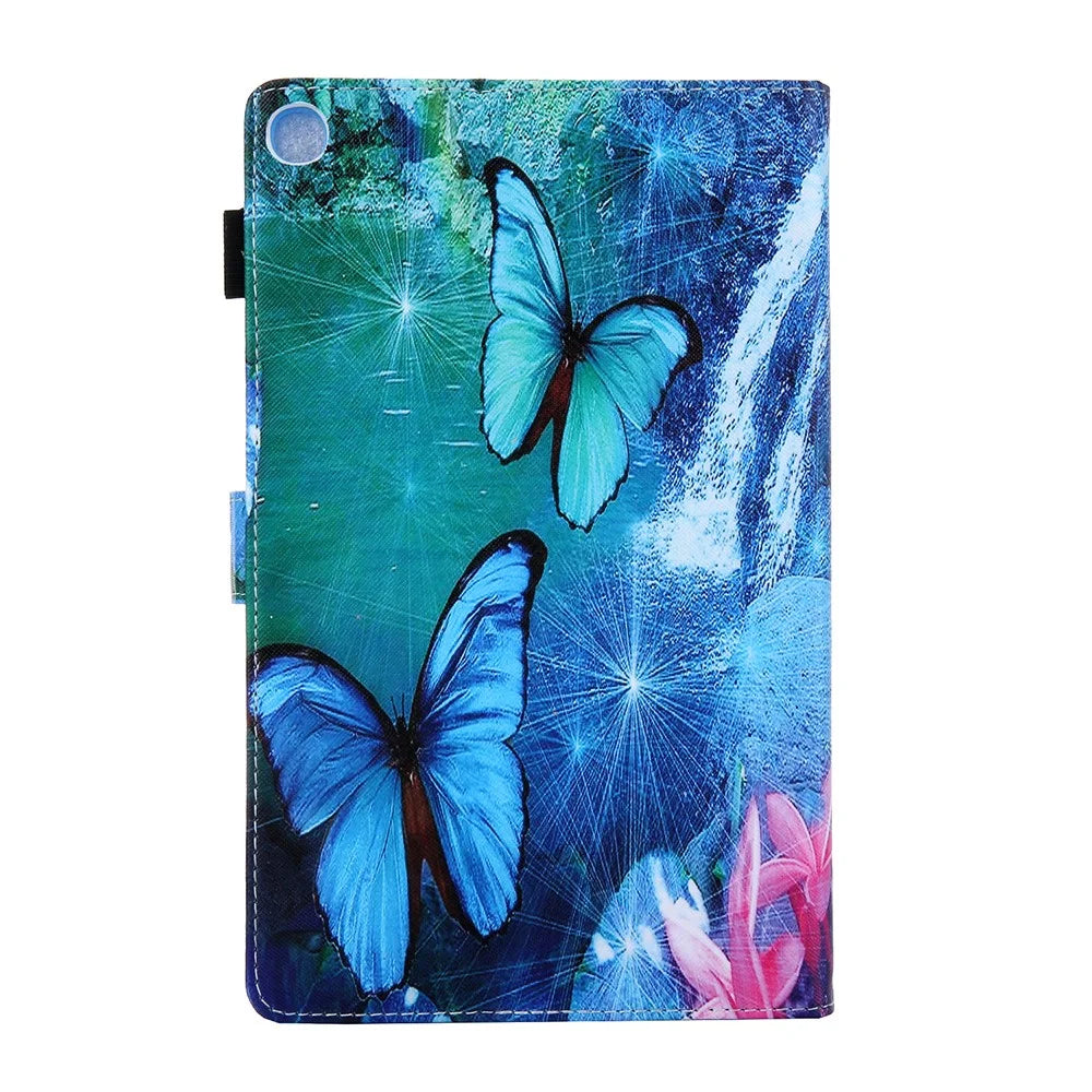 Pattern Printing Leather Stand Tablet Protection Case Cover for Samsung Galaxy Tab A 10.1 (2019) T510 - Blue Butterfly - 3