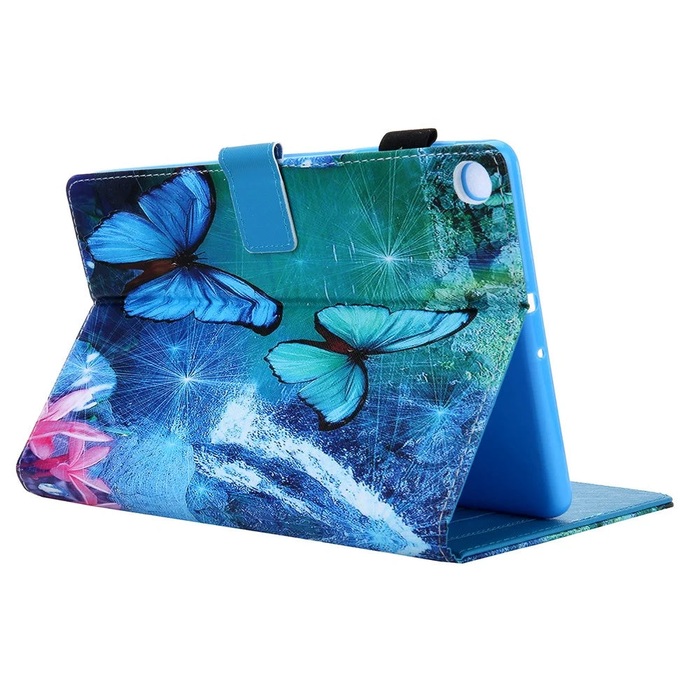 Pattern Printing Leather Stand Tablet Protection Case Cover for Samsung Galaxy Tab A 10.1 (2019) T510 - Blue Butterfly - 4
