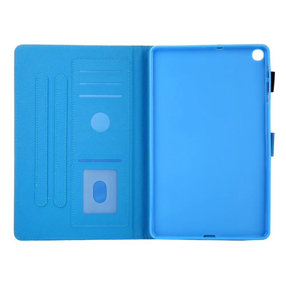 Pattern Printing Leather Stand Tablet Protection Case Cover for Samsung Galaxy Tab A 10.1 (2019) T510 - Blue Butterfly - 5