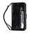 Flash Powder Zippered Stand Leather Wallet Case with Stra[Fingerprint Unlock] for Samsung Galaxy Note 10 Plus/10 Plus 5G - Black - 2
