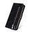 Flash Powder Zippered Stand Leather Wallet Case with Stra[Fingerprint Unlock] for Samsung Galaxy Note 10 Plus/10 Plus 5G - Black - 3