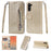 Flash Powder Zippered Stand Leather Wallet Phone Case with Strap for Samsung Galaxy Note 10/Note 10 5G - Gold - 1