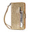 Flash Powder Zippered Stand Leather Wallet Phone Case with Strap for Samsung Galaxy Note 10/Note 10 5G - Gold - 2