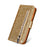 Flash Powder Zippered Stand Leather Wallet Phone Case with Strap for Samsung Galaxy Note 10/Note 10 5G - Gold - 3