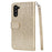 Flash Powder Zippered Stand Leather Wallet Phone Case with Strap for Samsung Galaxy Note 10/Note 10 5G - Gold - 4