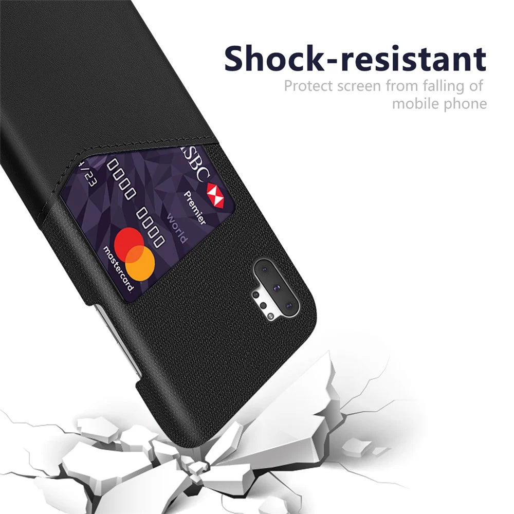 PC + PU + Cloth Hybrid Card Slot Phone Casing for Samsung Galaxy Note 10 Plus / Note 10 Plus 5G - Black - 3
