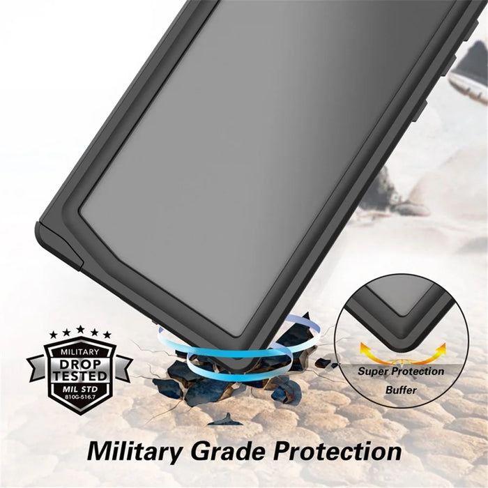 REDPEPPER IP68 Waterproof Protection Phone Case Covering for Samsung Galaxy Note 10 [Support Fingerprint Unlock] [Clear Back] - Black - 4