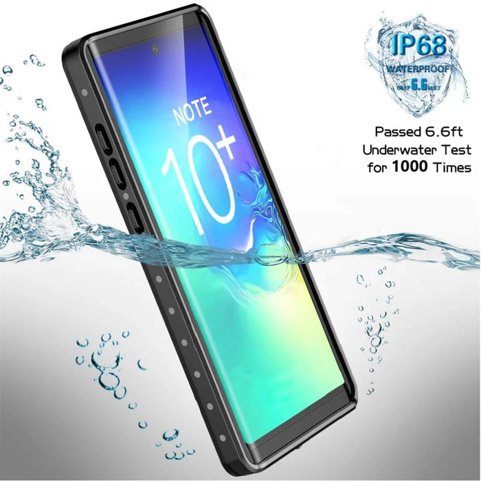 REDPEPPER IP68 Waterproof Phone Case for Samsung Galaxy Note 10 Plus [Support Fingerprint Unlock] [Clear Back] - Black - 2