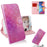 Phone Case for Samsung Galaxy A20e Flower Pattern TPU + PU Leather Stand Wallet Phone Cover Shell - Pink - 1