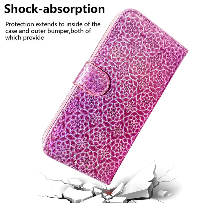 Phone Case for Samsung Galaxy A20e Flower Pattern TPU + PU Leather Stand Wallet Phone Cover Shell - Pink - 5