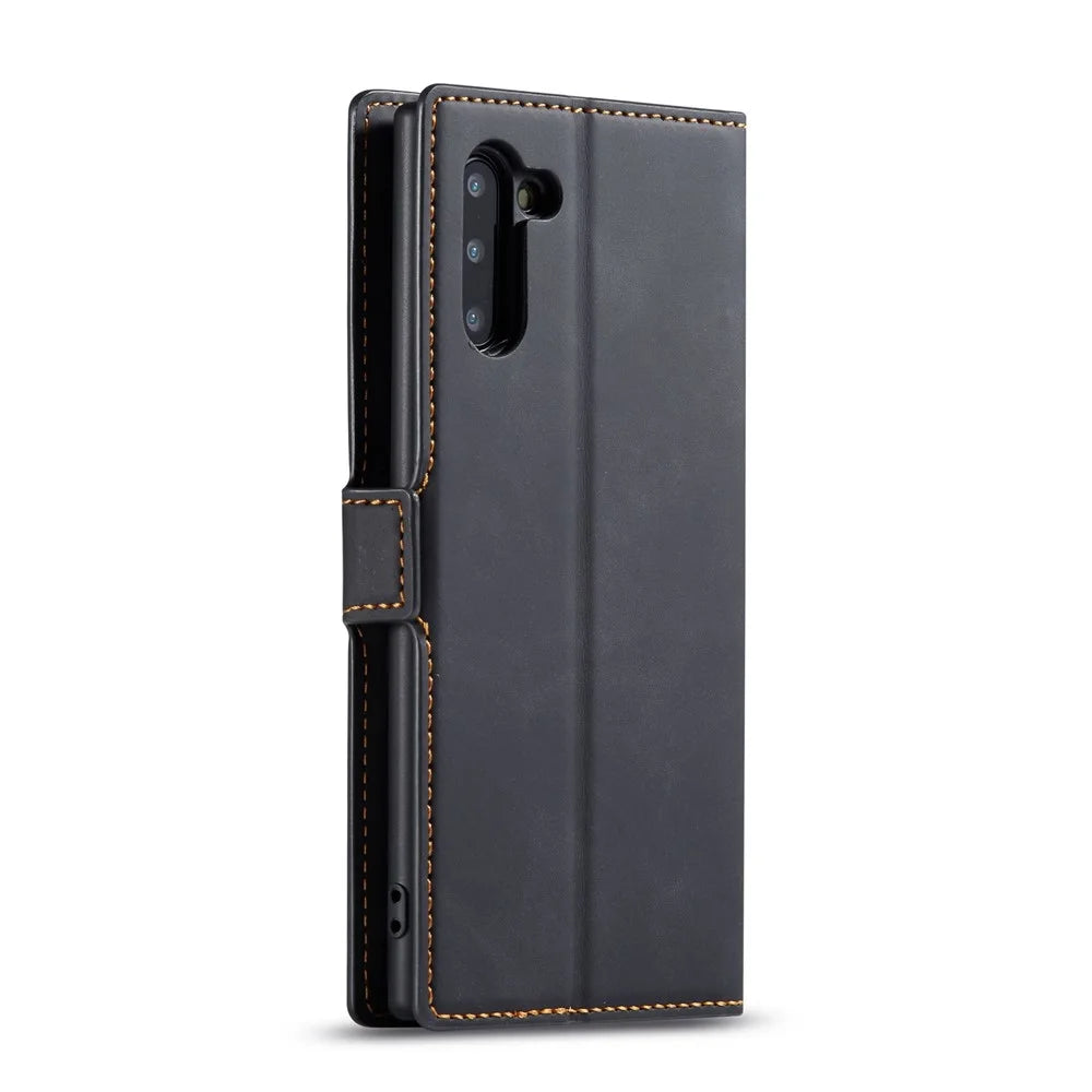 FORWENW Fantasy Series Silky Touch Leather Wallet Phone Case for Samsung Galaxy Note 10/Note 10 5G - Black - 3