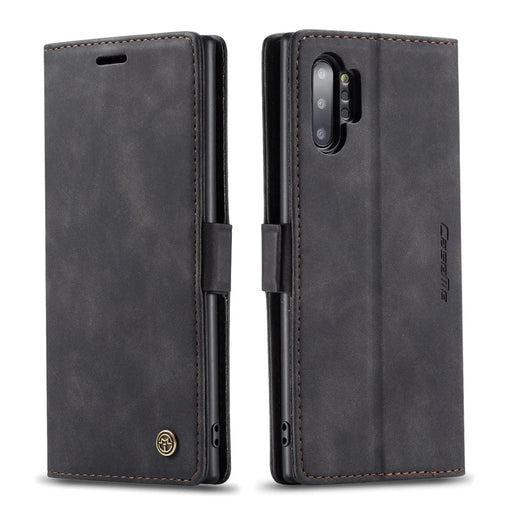 CASEME 013 Series Auto-absorbed Flip Leather Wallet Shell for Samsung Galaxy Note 10 Plus/10 Plus 5G - Black - 2
