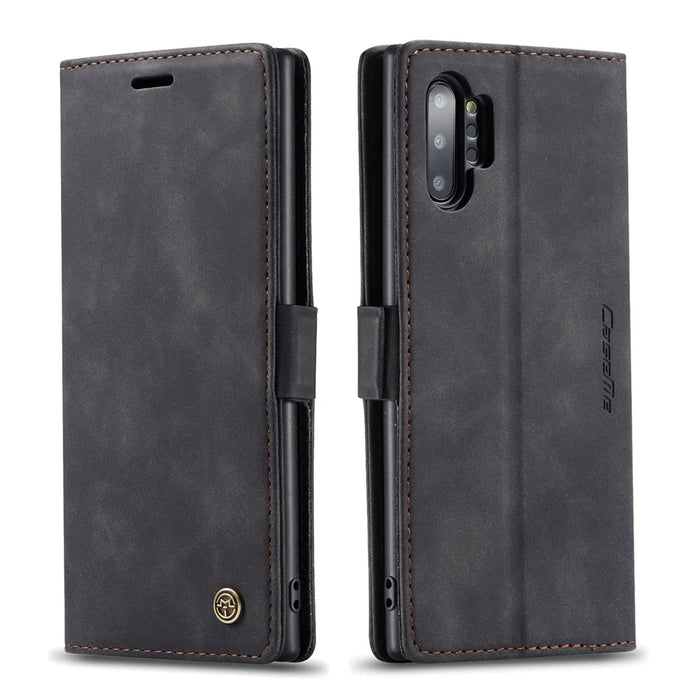 CASEME 013 Series Auto-absorbed Flip Leather Wallet Shell for Samsung Galaxy Note 10 Plus/10 Plus 5G - Black - 2