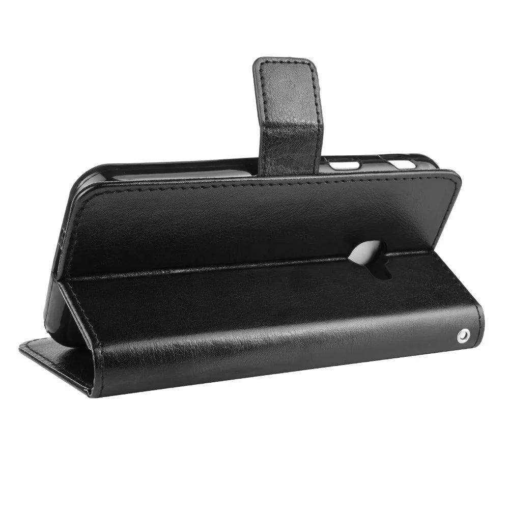 Crazy Horse Leather Wallet Cover for Samsung Galaxy Xcover 4 G390F/Galaxy Xcover 4s G398F - Black - 5