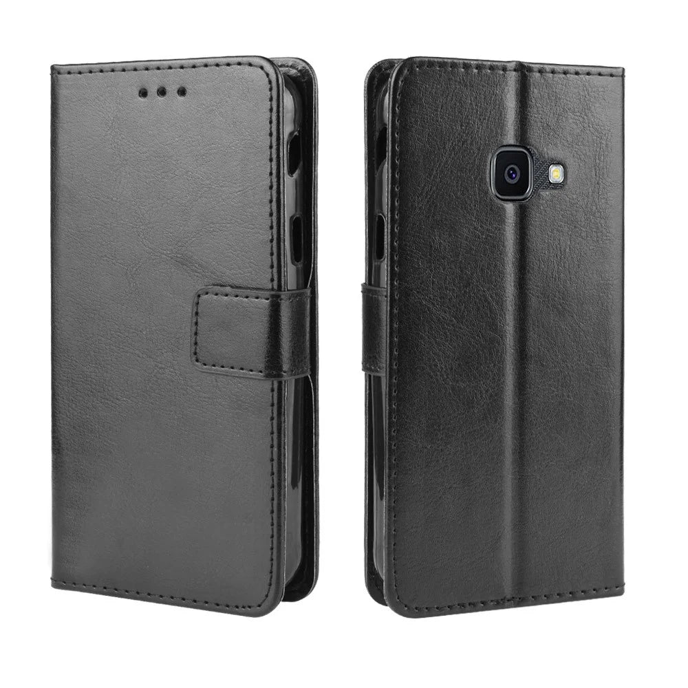 Crazy Horse Leather Wallet Cover for Samsung Galaxy Xcover 4 G390F/Galaxy Xcover 4s G398F - Black - 7