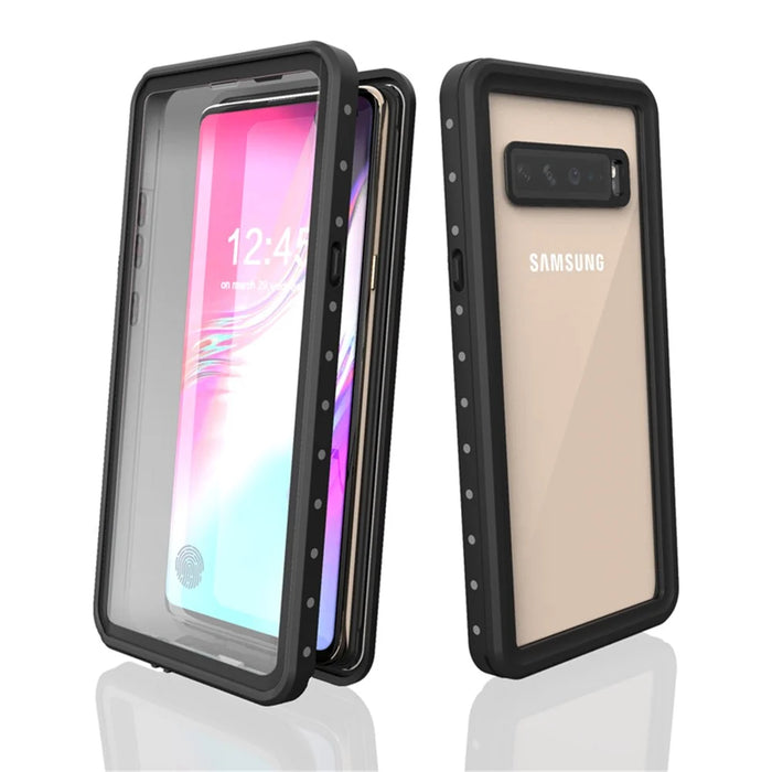 REDPEPPER IP68 Waterproof Cell Phone Case with Fingerprint Unlock Clear Back Cover for Samsung Galaxy S10 5G - 1