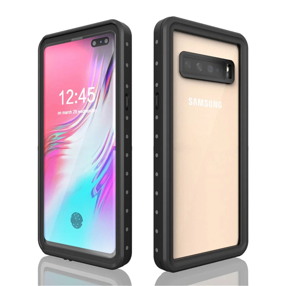 REDPEPPER IP68 Waterproof Cell Phone Case with Fingerprint Unlock Clear Back Cover for Samsung Galaxy S10 5G - 3