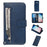 Zipper Pocket Magnetic Leather Wallet Case for Samsung Galaxy S10e - Blue - 1