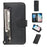 Zipper Wallet Leather Stand Protective Phone Casing with Stand for Samsung Galaxy S10 Plus - Black - 1