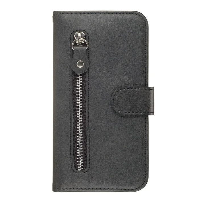 Zipper Wallet Leather Stand Protective Phone Casing with Stand for Samsung Galaxy S10 Plus - Black - 3