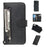 Zipper Pocket Leather Wallet Case for Samsung Galaxy A40 - Black - 1