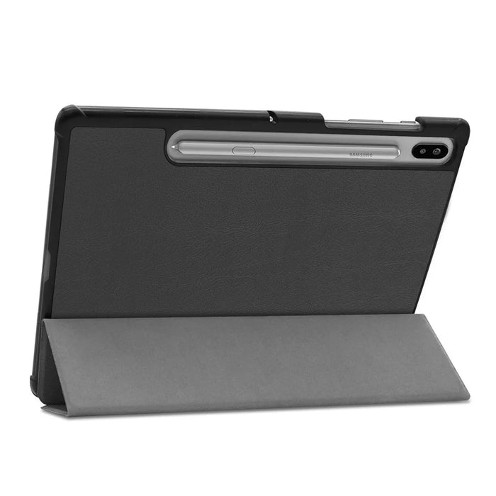 Stable Tri-fold Stand Stand Leather Case Smart Tablet Cover Shell for Samsung Galaxy Tab S6 T860 (Wi-Fi) / T865 (LTE) - Black - 6
