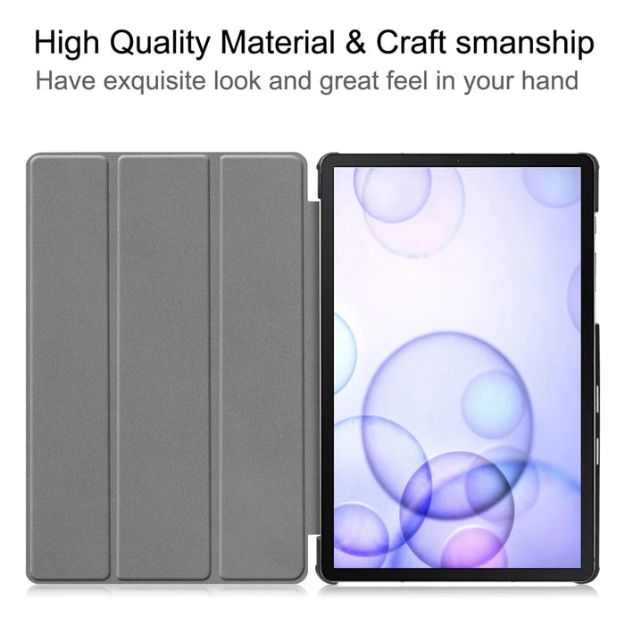 Stable Tri-fold Stand Stand Leather Case Smart Tablet Cover Shell for Samsung Galaxy Tab S6 T860 (Wi-Fi) / T865 (LTE) - Black - 7