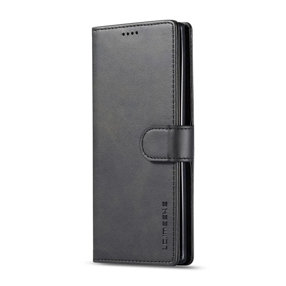 LC.imeeke Leather Stand Wallet Stand Phone Case Cover for Samsung Galaxy Note 10/Note 10 5G - Black - 2