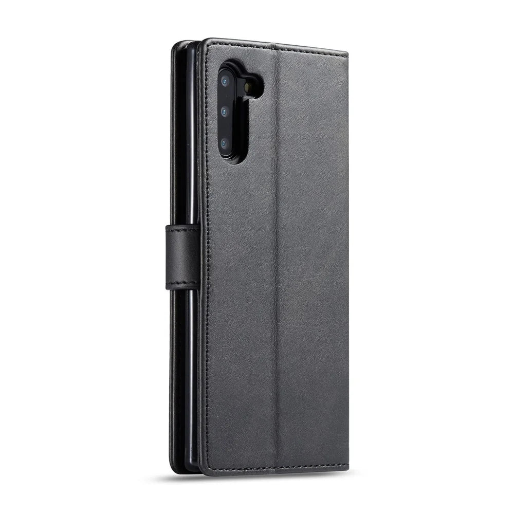 LC.imeeke Leather Stand Wallet Stand Phone Case Cover for Samsung Galaxy Note 10/Note 10 5G - Black - 3
