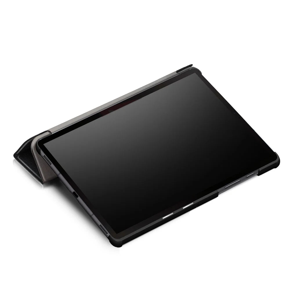 Protective Case for Samsung Galaxy Tab S6 T860/T865 Scratch Resistant PU Leather Tri-fold Stand Smart Tablet Cover - Black - 7