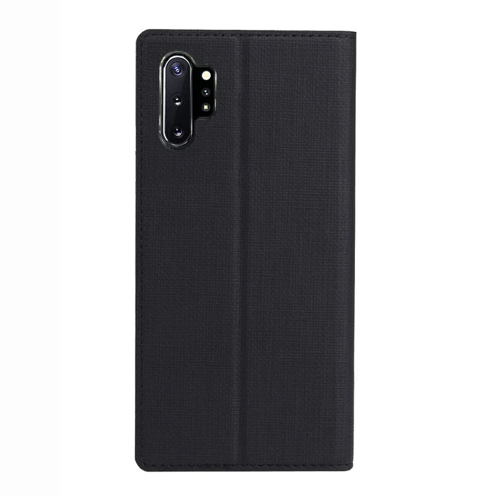 VILI DMX Cross Texture Stand Leather Card Holder Case for Samsung Galaxy Note 10 Plus / Note 10 Plus 5G - Black - 3