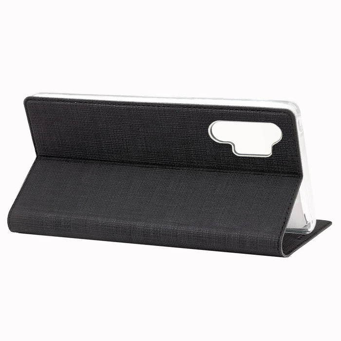 VILI DMX Cross Texture Stand Leather Card Holder Case for Samsung Galaxy Note 10 Plus / Note 10 Plus 5G - Black - 4