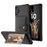 For Samsung Galaxy Note 10 Plus/Note 10 Plus 5G PU Leather Coated TPU Wallet Kickstand Phone Shell (Built-in Magnetic Sheet) - Black - 1