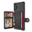 For Samsung Galaxy Note 10 Plus/Note 10 Plus 5G PU Leather Coated TPU Wallet Kickstand Phone Shell (Built-in Magnetic Sheet) - Black - 3