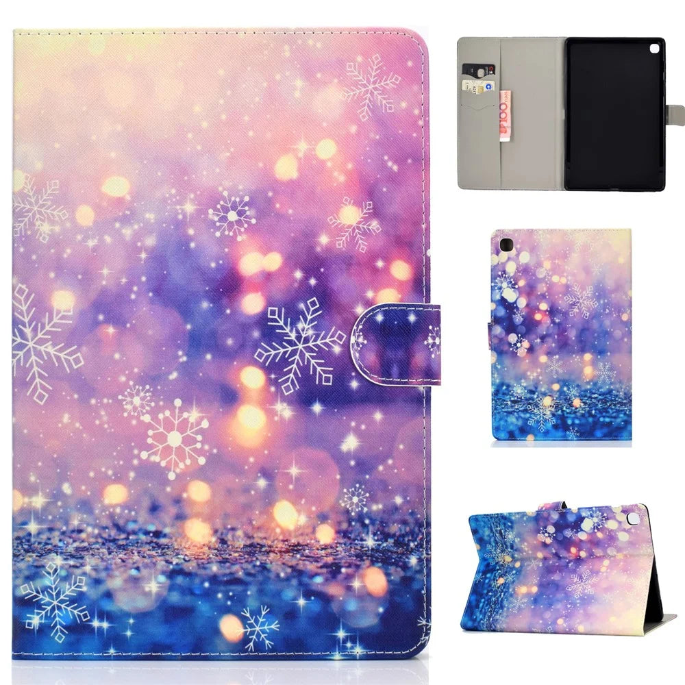 Pattern Leather Tablet Case for Samsung Galaxy Tab A 10.1 (2019) - Light and Snowflake - 1