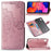 Embossed Mandala Flower Wallet Leather Case for Samsung Galaxy A10 - Pink - 1
