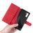 DG.MING Retro Style Leather Wallet Stand Case for Samsung Galaxy Note 10/Note 10 5G -  Red - 2