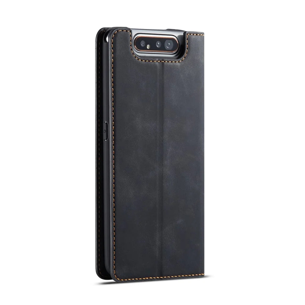 FORWENW Fantasy Series for Samsung Galaxy A80/A90 Silky Touch Leather Wallet Case Cover - Black - 3
