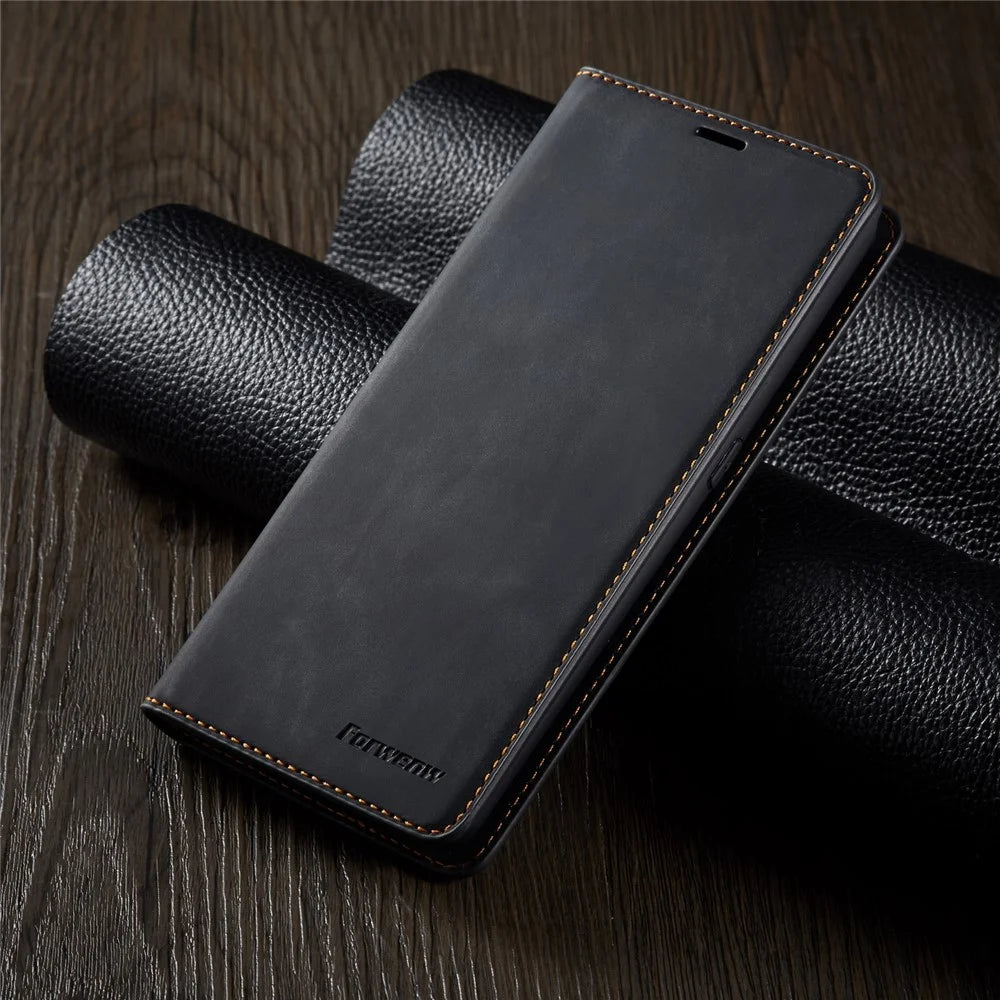 FORWENW Fantasy Series for Samsung Galaxy A80/A90 Silky Touch Leather Wallet Case Cover - Black - 7