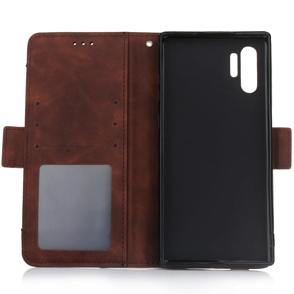Leather Wallet Stand Phone Cover with Multiple Card Slots for Samsung Galaxy Note 10 Plus 5G/10 Plus - Coffee - 2