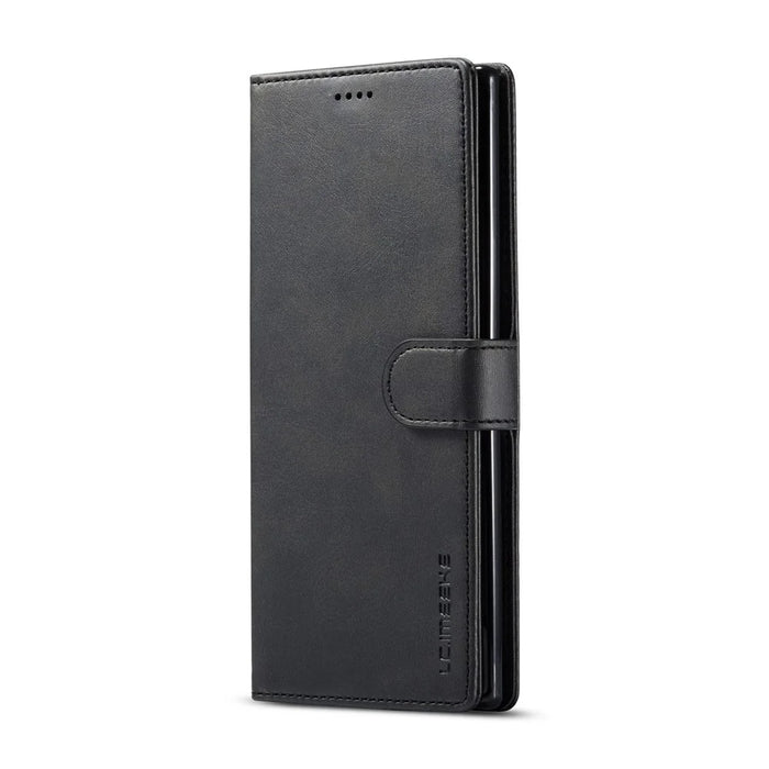 LC.IMEEKE PU Leather Protective Flip Wallet Casing for Samsung Galaxy Note 10 Plus/Note 10 Plus 5G - Black - 2